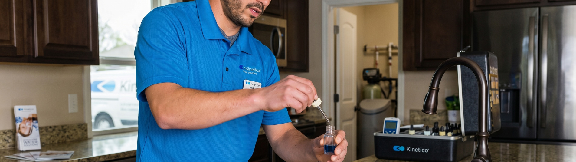 Man drinking a glass of water while checking his phone