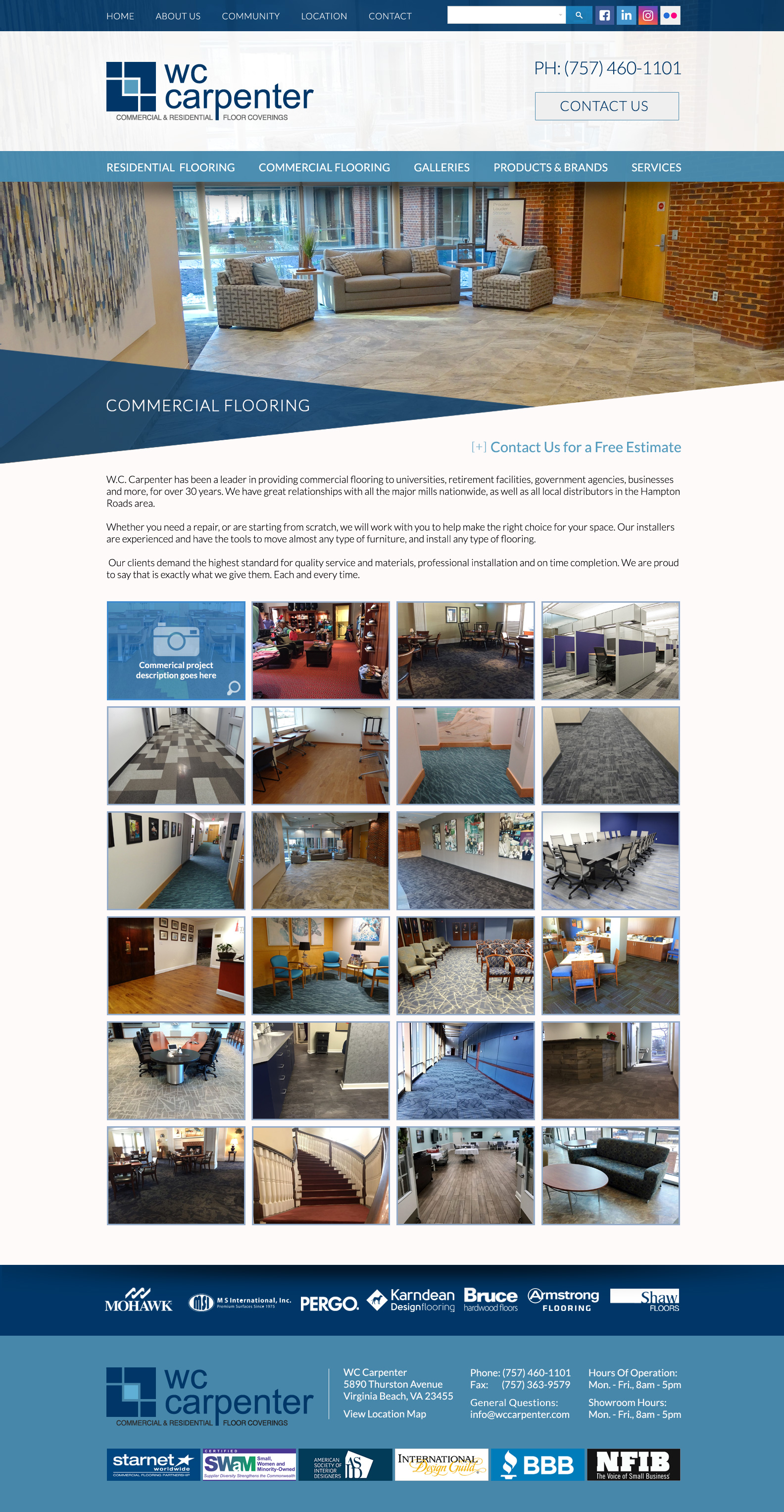 Flooring Carpet Business Website Design Visionefx