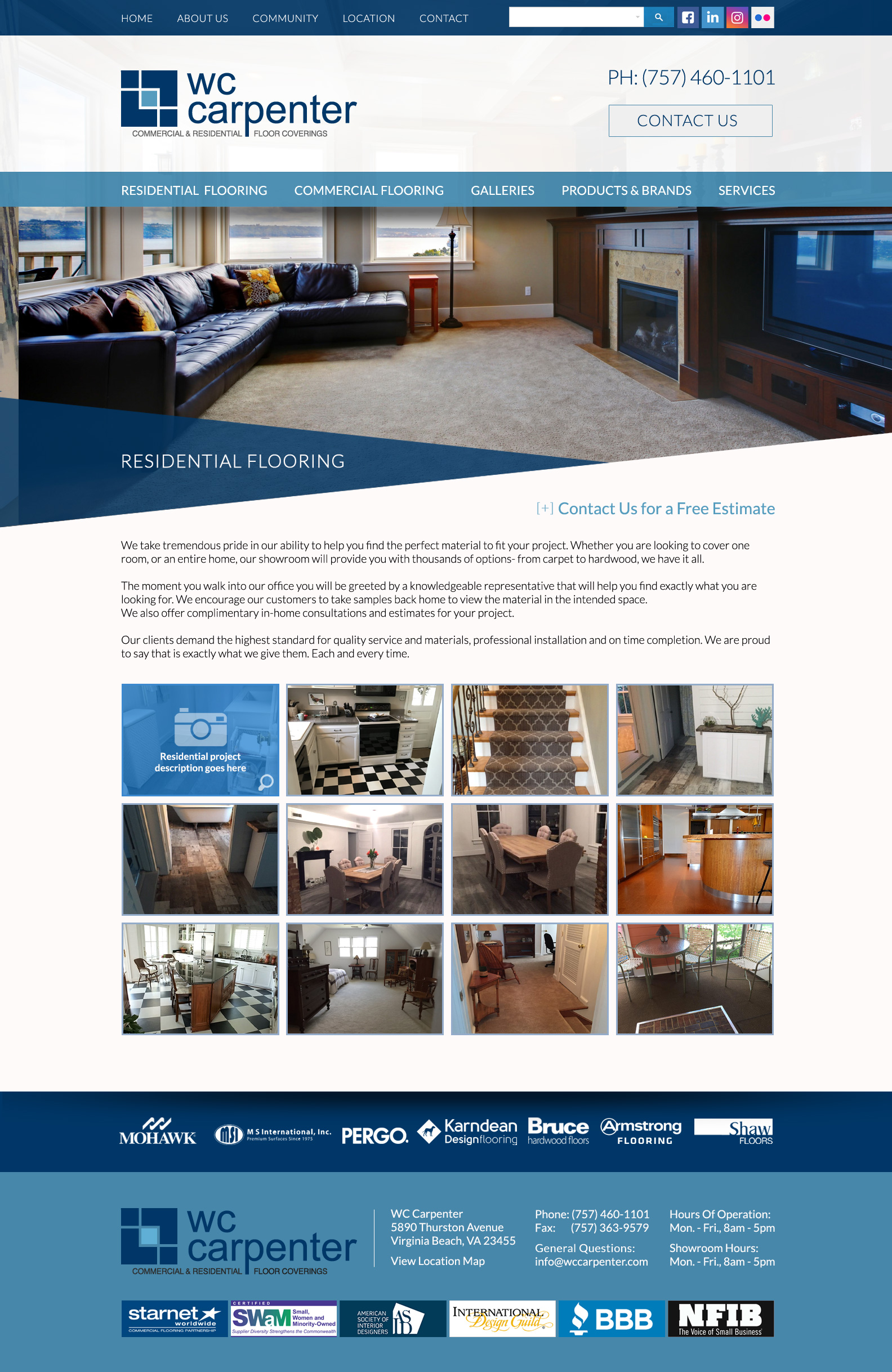 Flooring Carpet Business Website Design Visionefx
